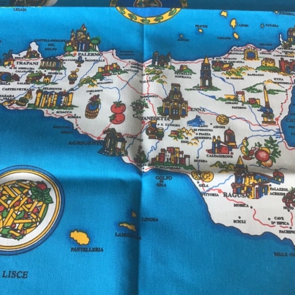 NEW ITALIAN TEA TOWEL SOUVENIR SICILIA COTTON TEA TOWEL 33 1/2” x 23” - Picture 4 of 9